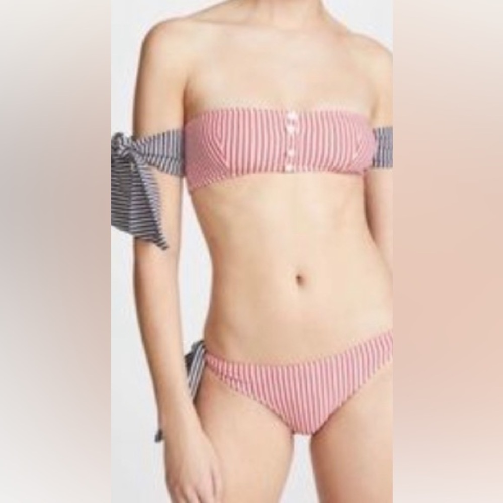 Solid and Striped red white and blue bikini bottom